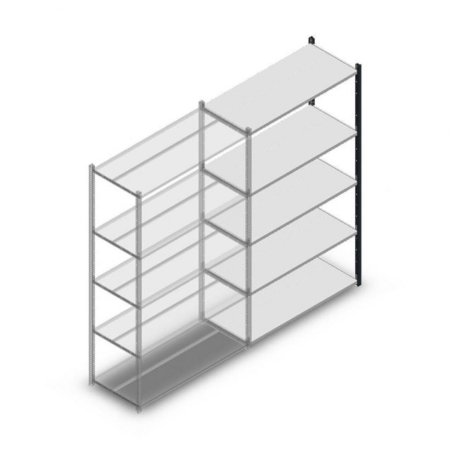 Fachbodenregal Medium Duty 2000x1150x500mm (hxbxt) 5 Ebenen anthrazit Anbauregal