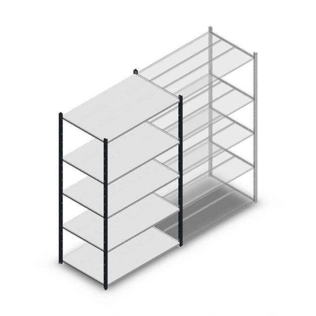 Fachbodenregal Medium Duty 2000x1150x700mm (hxbxt) 5 Ebenen anthrazit Anfangsregal