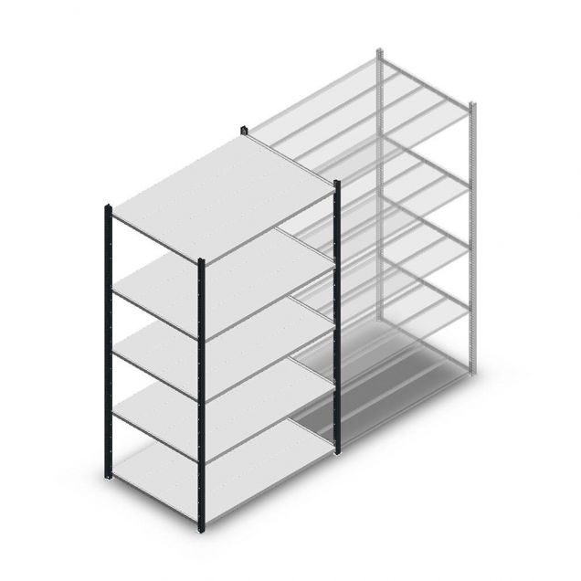 Fachbodenregal Medium Duty 2000x1150x800mm (hxbxt) 5 Ebenen anthrazit Anfangsregal