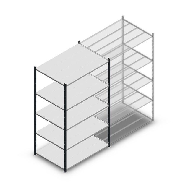 Fachbodenregal Medium Duty 2000x1150x800mm (hxbxt) 5 Ebenen anthrazit Anfangsregal
