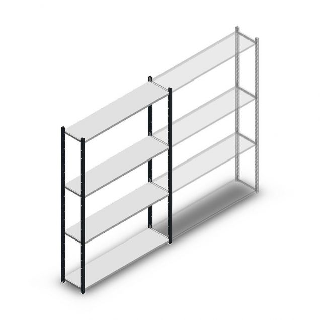 Fachbodenregal Medium Duty 2000x1300x300mm (hxbxt) 4 Ebenen anthrazit Anfangsregal