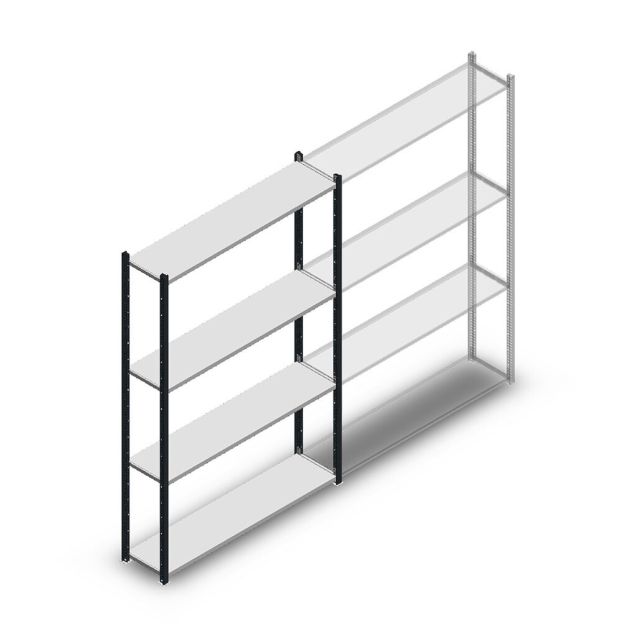 Fachbodenregal Medium Duty 2000x1300x300mm (hxbxt) 4 Ebenen anthrazit Anfangsregal