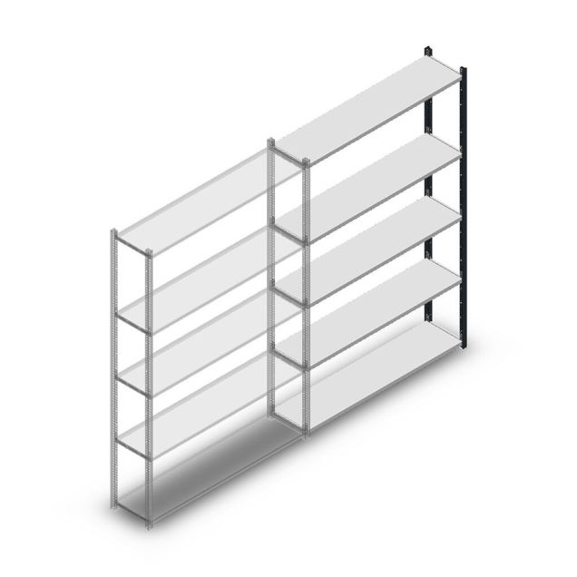 Fachbodenregal Medium Duty 2000x1300x300mm (HxBxT) 5 Ebenen anthrazit Anbauregal