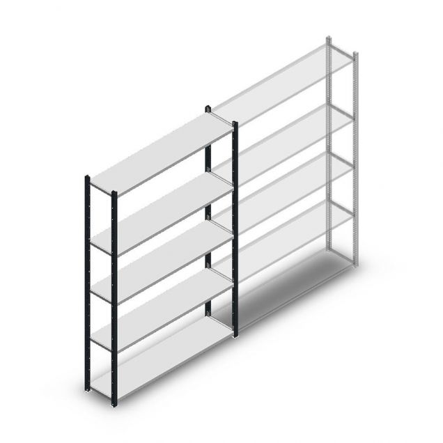 Fachbodenregal Medium Duty 2000x1300x300mm (hxbxt) 5 Ebenen anthrazit Anfangsregal