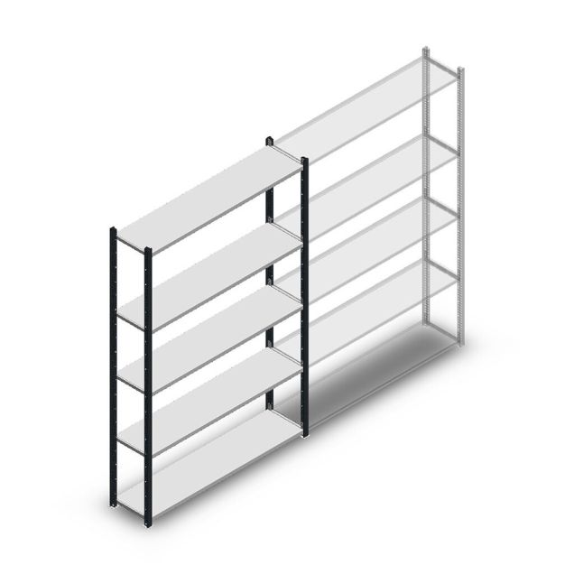 Fachbodenregal Medium Duty 2000x1300x300mm (hxbxt) 5 Ebenen anthrazit Anfangsregal