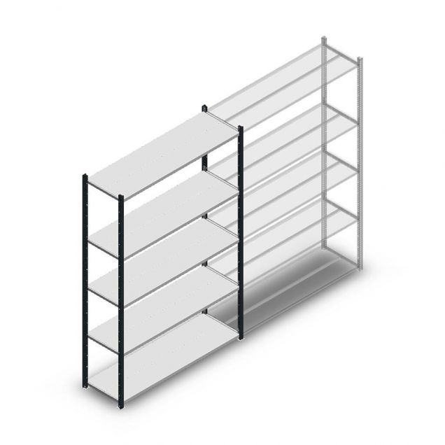 Fachbodenregal Medium Duty 2000x1300x400mm (hxbxt) 5 Ebenen anthrazit Anfangsregal