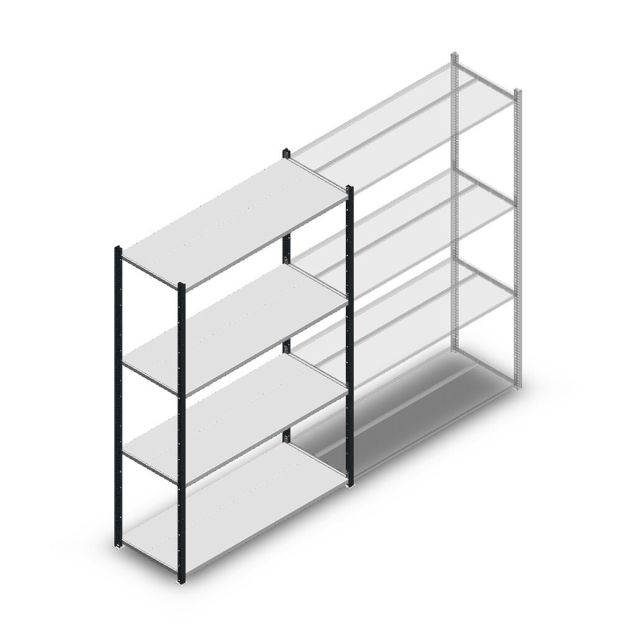 Fachbodenregal Medium Duty 2000x1300x500mm (hxbxt) 4 Ebenen anthrazit Anfangsregal