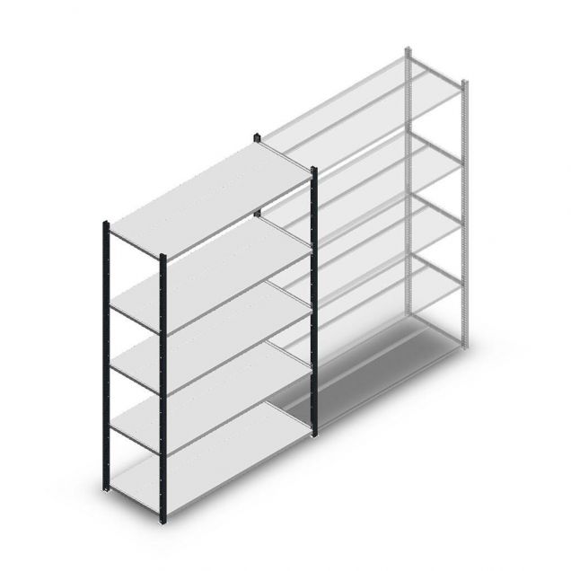 Fachbodenregal Medium Duty 2000x1300x500mm (hxbxt) 5 Ebenen anthrazit Anfangsregal