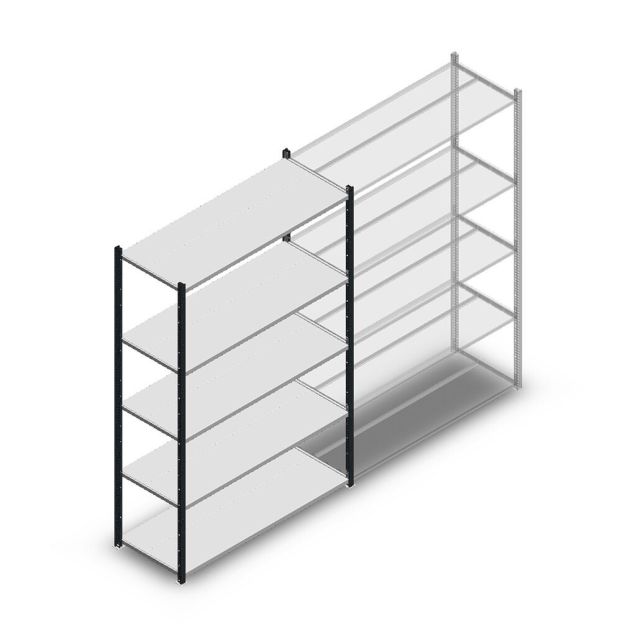 Fachbodenregal Medium Duty 2000x1300x500mm (hxbxt) 5 Ebenen anthrazit Anfangsregal