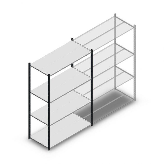 Fachbodenregal Medium Duty 2000x1300x600mm (hxbxt) 4 Ebenen anthrazit Anfangsregal
