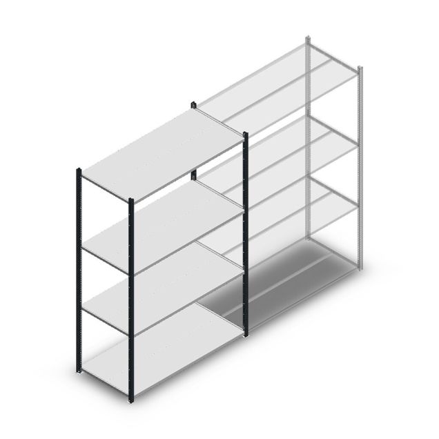 Fachbodenregal Medium Duty 2000x1300x600mm (hxbxt) 4 Ebenen anthrazit Anfangsregal