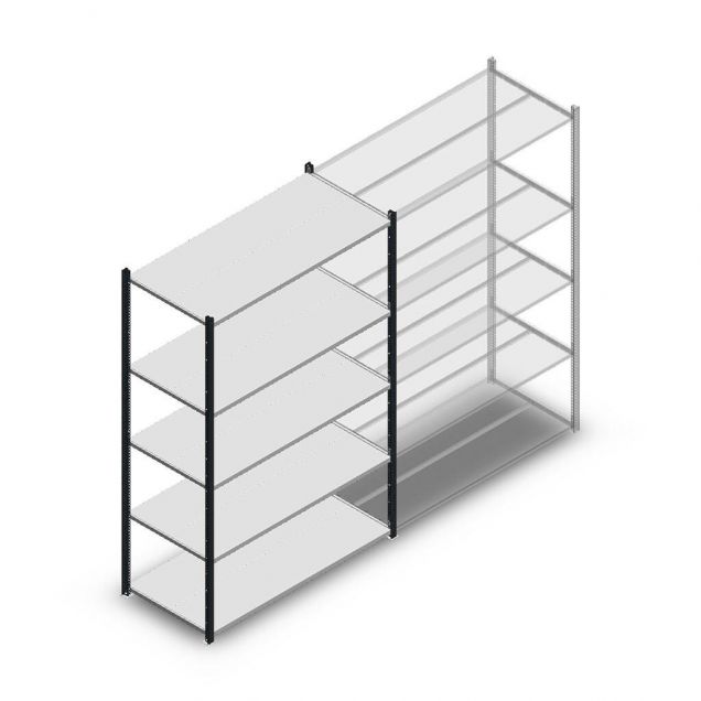 Fachbodenregal Medium Duty 2000x1300x600mm (hxbxt) 5 Ebenen anthrazit Anfangsregal