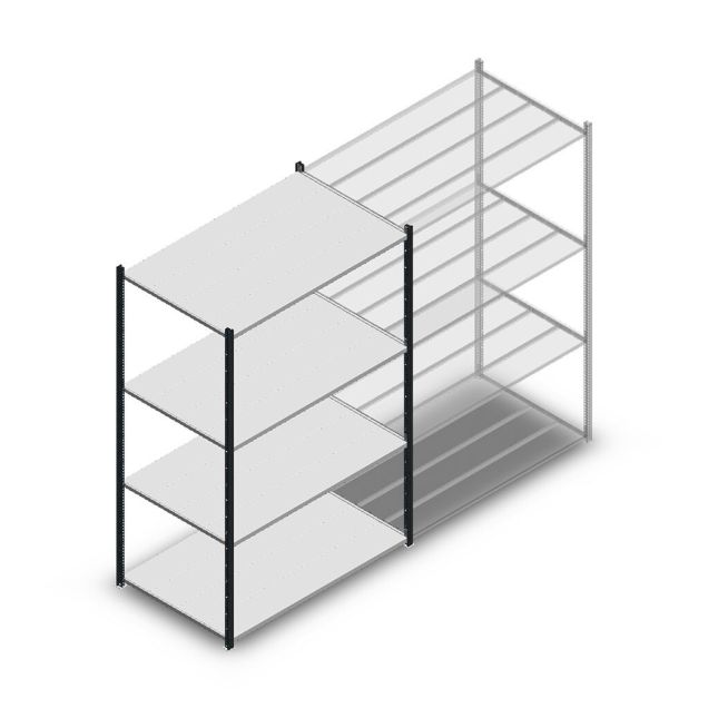 Fachbodenregal Medium Duty 2000x1300x800mm (hxbxt) 4 Ebenen anthrazit Anfangsregal