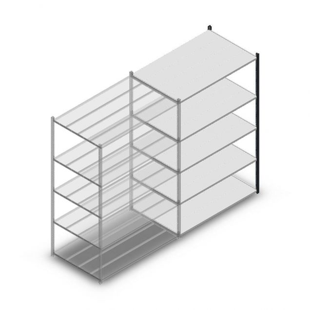 Medium Duty Fachbodenregal 2000x1300x800mm (hxbxt) 5 Ebenen anthrazit Anbauregal