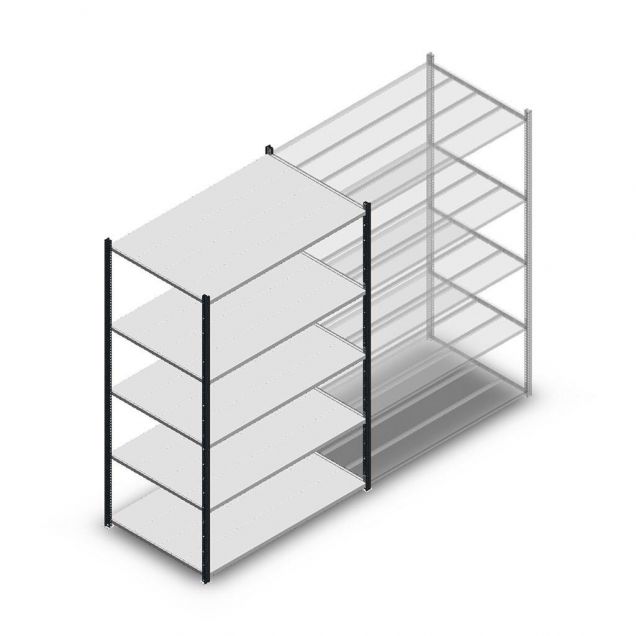 Fachbodenregal Medium Duty 2000x1300x800mm (hxbxt) 5 Ebenen anthrazit Anfangsregal