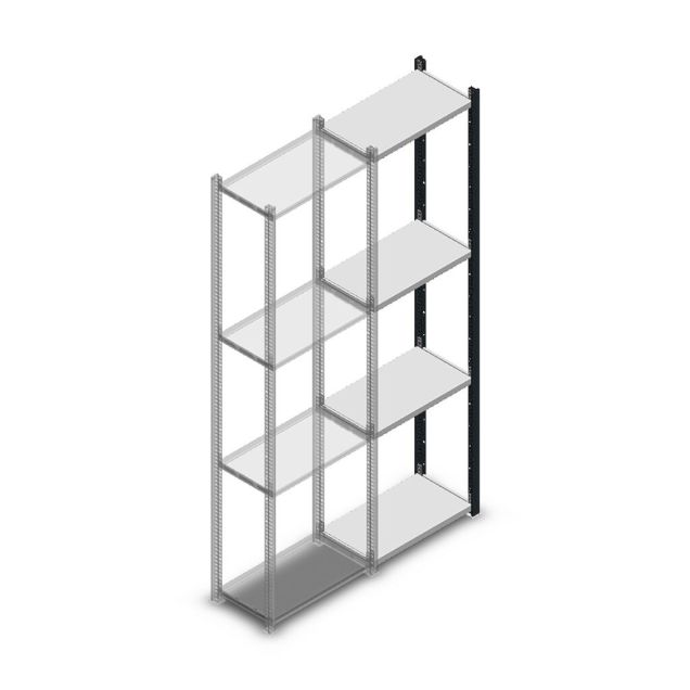 Fachbodenregal Medium Duty 2000x550x300mm (HxBxT) 4 Ebenen anthrazit Anbauregal
