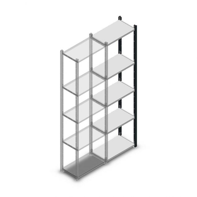 Fachbodenregal Medium Duty 2000x550x300mm (hxbxt) 5 Ebenen anthrazit Anbauregal
