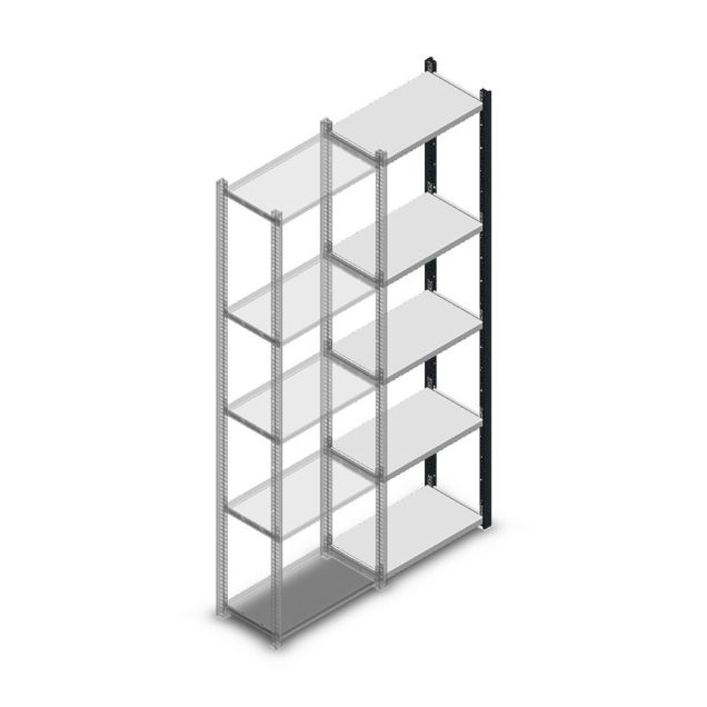 Fachbodenregal Medium Duty 2000x550x300 mm (HxBxT) 5 Ebenen anthrazit Anbauregal