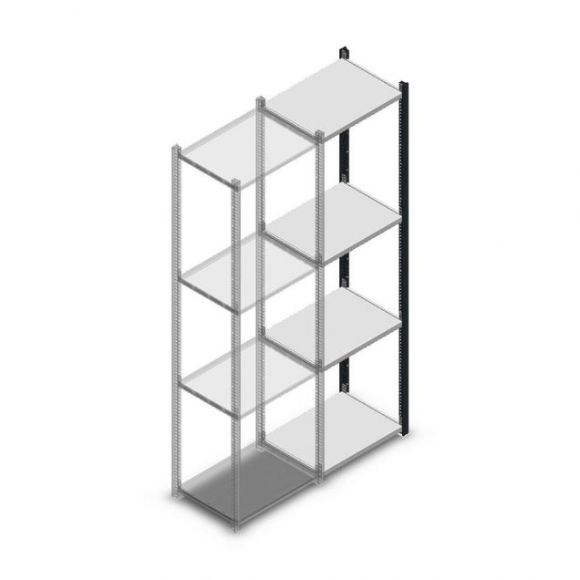 Fachbodenregal Medium Duty 2000x550x400mm (hxbxt) 4 Ebenen anthrazit Anbauregal