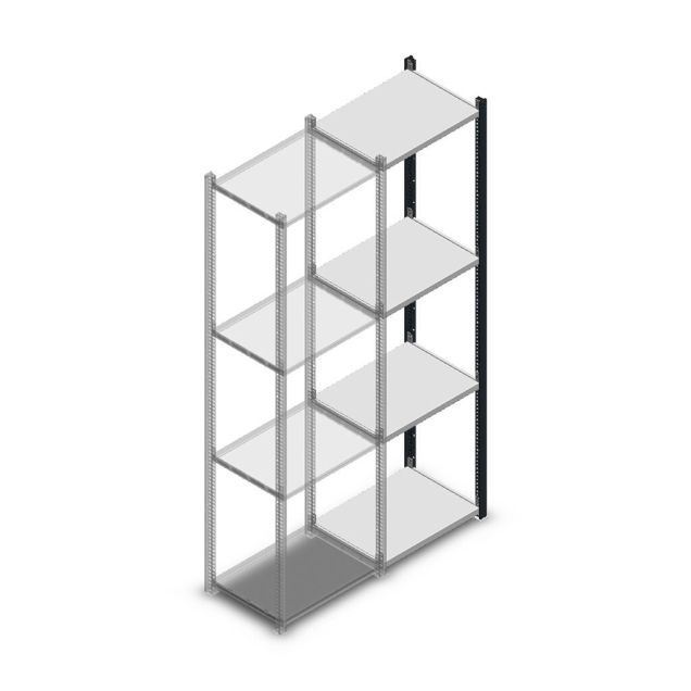Fachbodenregal Medium Duty 2000x550x400mm (HxBxT) 4 Ebenen anthrazit Anbauregal
