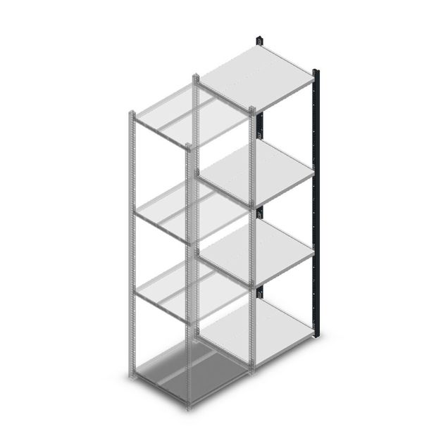 Fachbodenregal Medium Duty 2000x550x500 mm (HxBxT) 4 Ebenen anthrazit Anbauregal