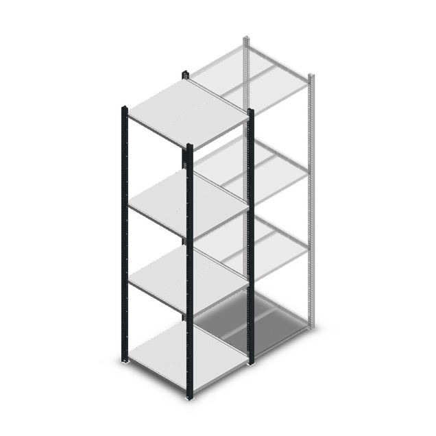 Fachbodenregal Medium Duty 2000x550x600mm (hxbxt) 4 Ebenen anthrazit Anfangsregal