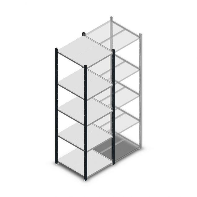 Fachbodenregal Medium Duty 2000x550x600mm (hxbxt) 5 Ebenen anthrazit Anfangsregal