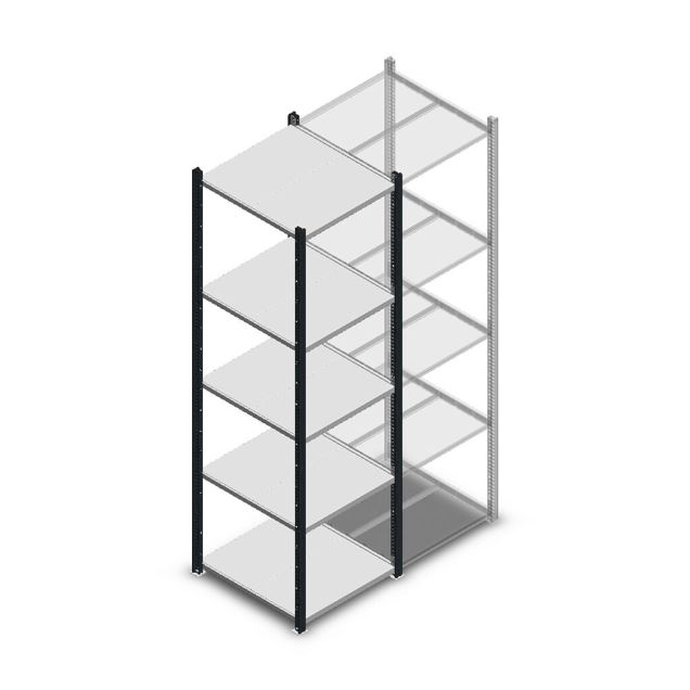 Fachbodenregal Medium Duty 2000x550x600mm (hxbxt) 5 Ebenen anthrazit Anfangsregal