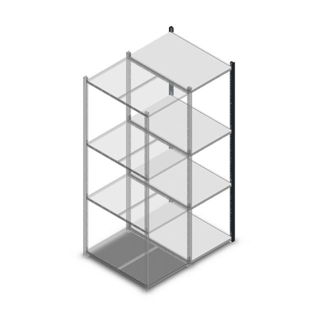 Fachbodenregal Medium Duty 2000x550x800 mm (HxBxT) 4 Ebenen anthrazit Anbauregal