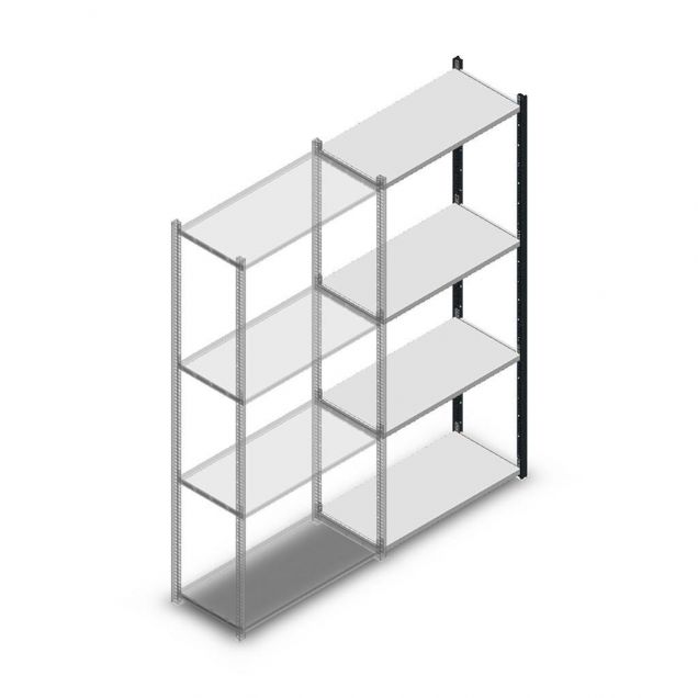 Fachbodenregal Medium Duty 2000x850x400mm (hxbxt) 4 Ebenen anthrazit Anbauregal
