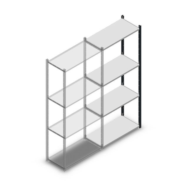 Fachbodenregal Medium Duty 2000x850x400mm (HxBxT) 4 Ebenen anthrazit Anbauregal