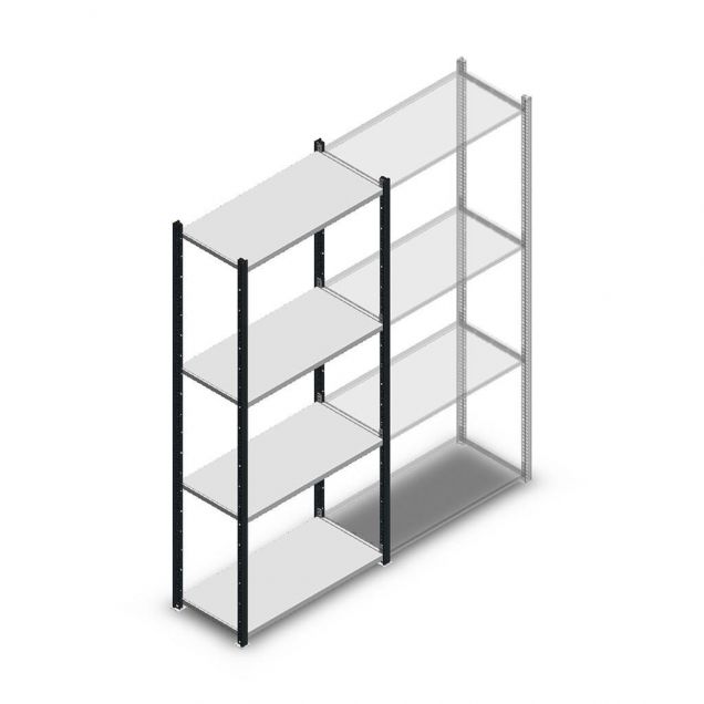 Fachbodenregal Medium Duty 2000x850x400mm (hxbxt) 4 Ebenen anthrazit Anfangsregal