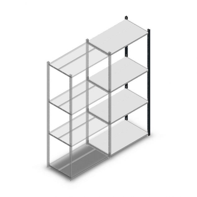 Fachbodenregal Medium Duty 2000x850x500mm (hxbxt) 4 Ebenen anthrazit Anbauregal