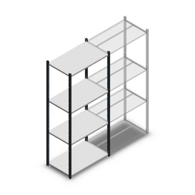Fachbodenregal Medium Duty 2000x850x500mm (hxbxt) 4 Ebenen anthrazit Anfangsregal