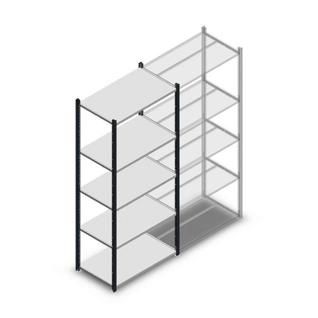 Fachbodenregal Medium Duty 2000x850x500mm (hxbxt) 5 Ebenen anthrazit Anfangsregal