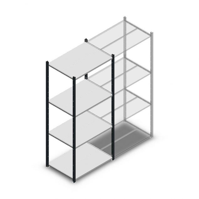 Fachbodenregal Medium Duty 2000x850x600mm (hxbxt) 4 Ebenen anthrazit Anfangsregal