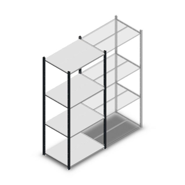 Fachbodenregal Medium Duty 2000x850x600mm (hxbxt) 4 Ebenen anthrazit Anfangsregal