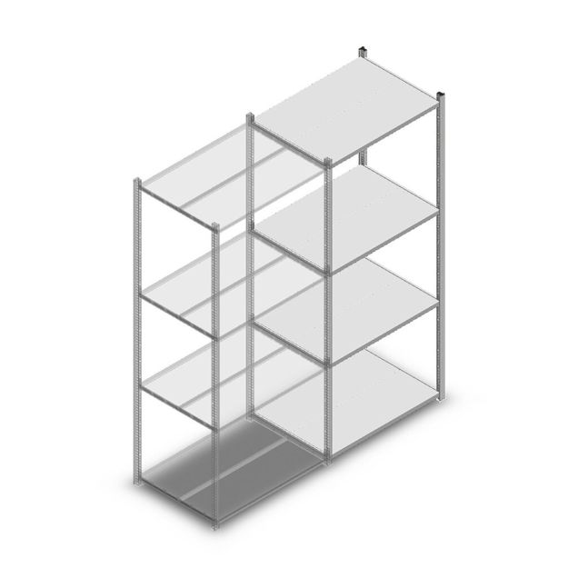 Fachbodenregal Light Duty 2000x850x600mm (HxBxT) 4 Ebenen Anbauregal