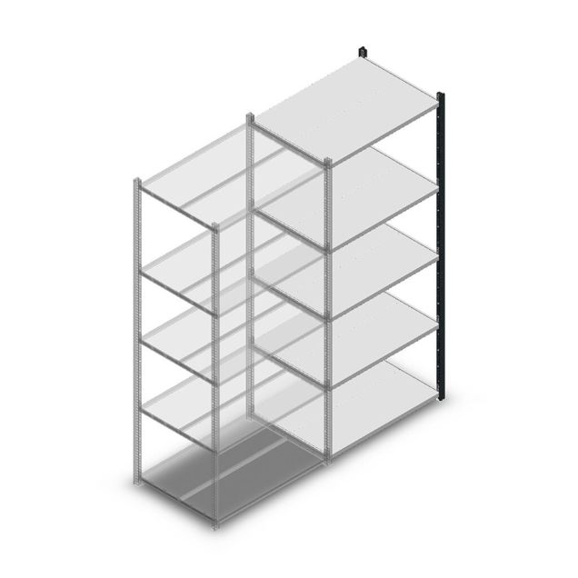 Fachbodenregal Medium Duty 2000x850x600 mm (HxBxT) 5 Ebenen anthrazit Anbauregal