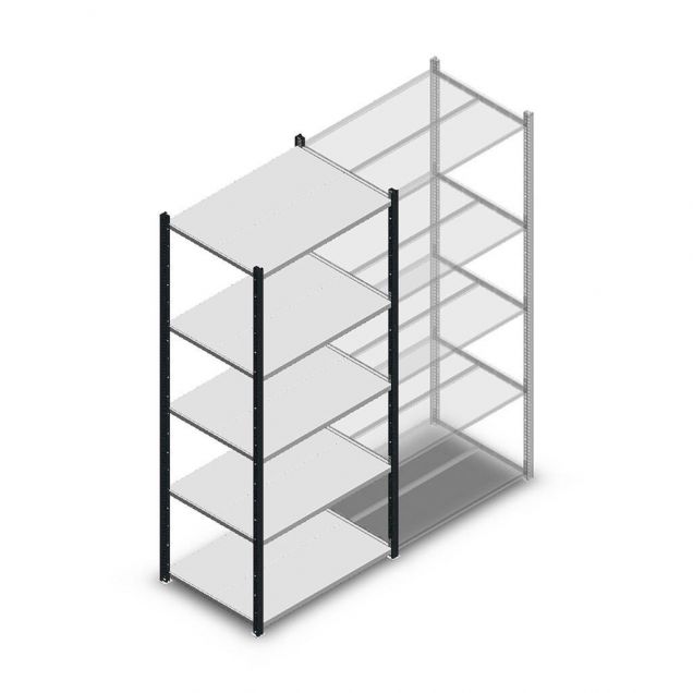 Fachbodenregal Medium Duty 2000x850x600mm (hxbxt) 5 Ebenen anthrazit Anfangsregal