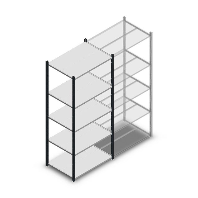 Fachbodenregal Medium Duty 2000x850x600mm (hxbxt) 5 Ebenen anthrazit Anfangsregal