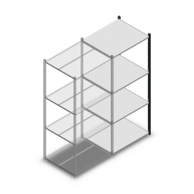 Fachbodenregal Medium Duty 2000x850x700mm (hxbxt) 4 Ebenen anthrazit Anbauregal