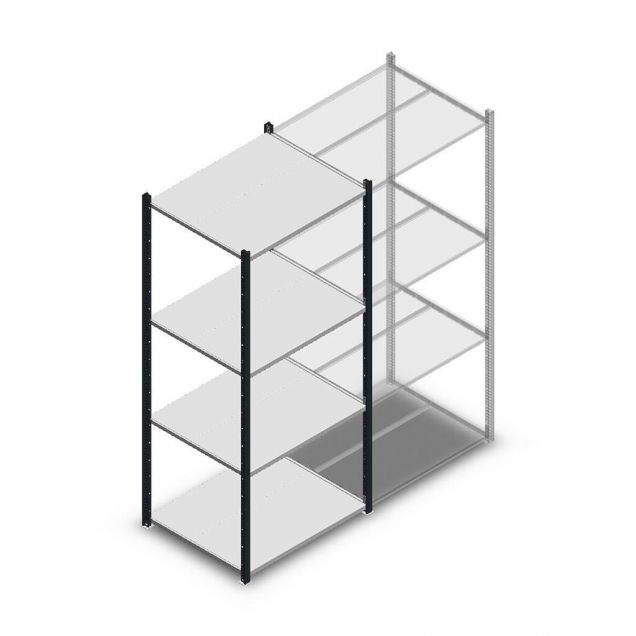 Fachbodenregal Medium Duty 2000x850x700mm (hxbxt) 4 Ebenen anthrazit Anfangsregal