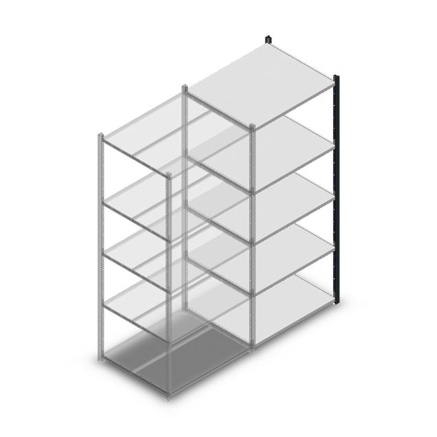 Fachbodenregal Medium Duty 2000x850x700 mm (HxBxT) 5 Ebenen anthrazit Anbauregal