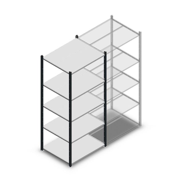 Fachbodenregal Medium Duty 2000x850x700mm (hxbxt) 5 Ebenen anthrazit Anfangsregal