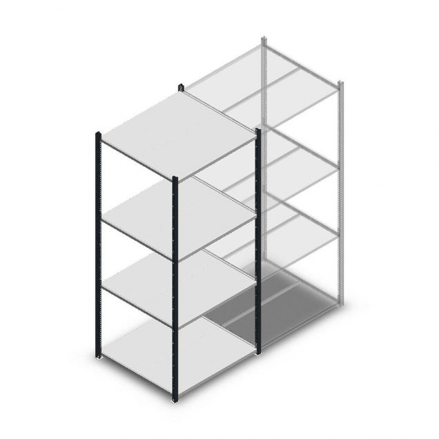 Fachbodenregal Medium Duty 2000x850x800mm (hxbxt) 4 Ebenen anthrazit Anfangsregal