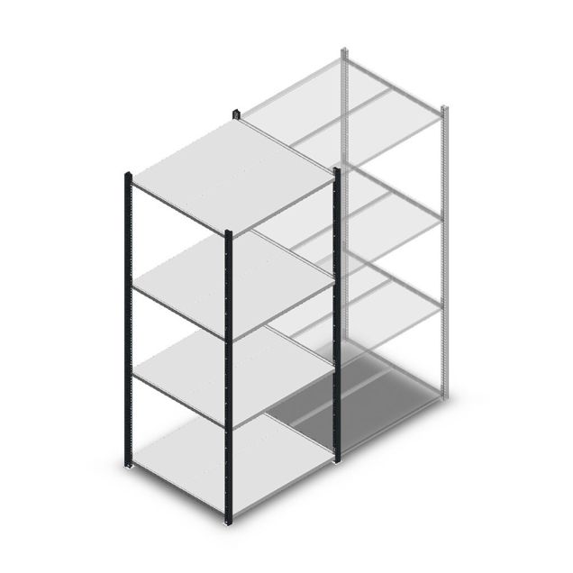 Fachbodenregal Medium Duty 2000x850x800mm (hxbxt) 4 Ebenen anthrazit Anfangsregal