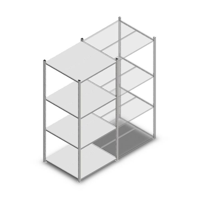 Fachbodenregal Light Duty 2000x850x800 mm (HxBxT) 4 Ebenen Grundregal