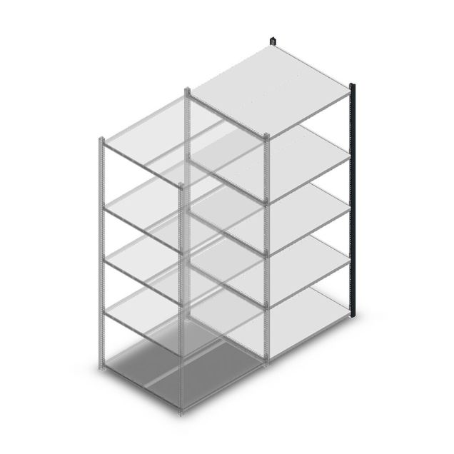 Fachbodenregal Medium Duty 2000x850x800mm (HxBxT) 5 Ebenen anthrazit Anbauregal