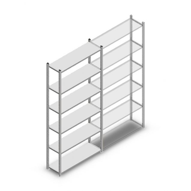 Fachbodenregal Light Duty 2000x1000x300mm (hxbxt) 6 Ebenen Anfangsregal